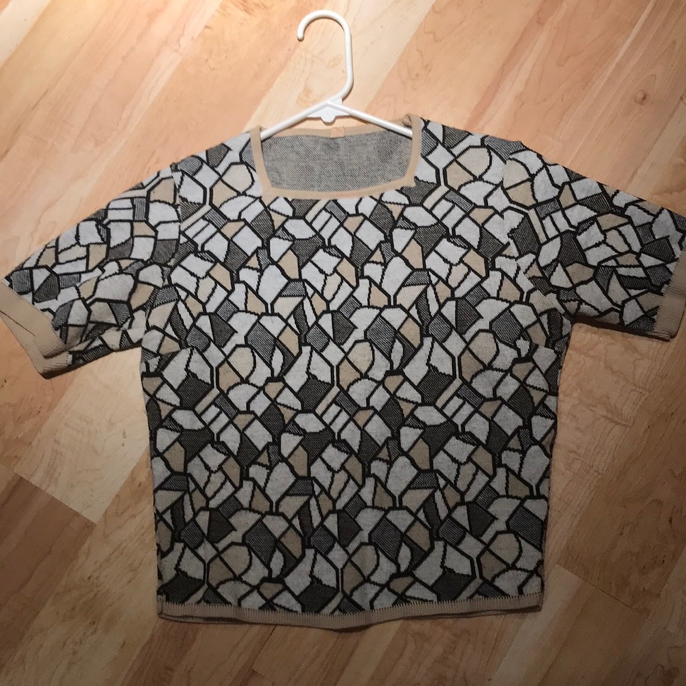 80s geometric crop sweater